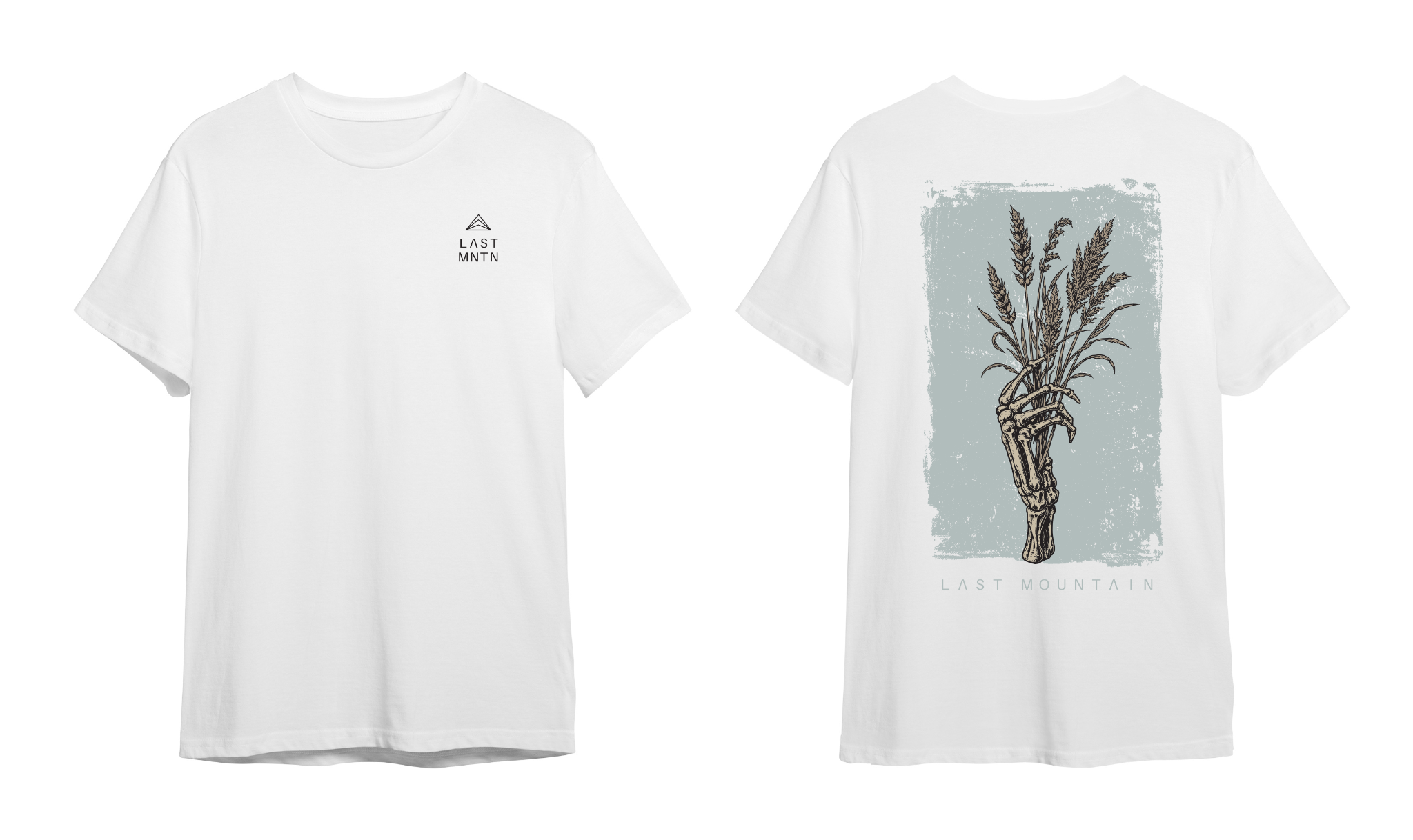 White Last Mountain shirt, front and back